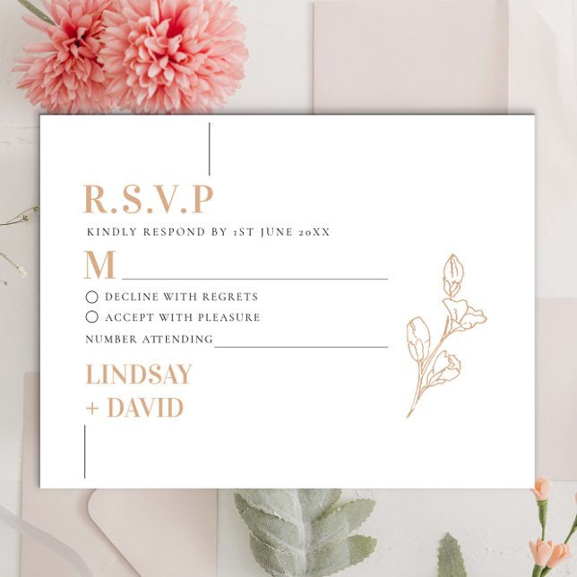 Tarjeta de respuesta RSVP minimalista moderna (Subido por el creador)