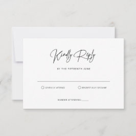 Tarjeta de respuesta RSVP minimalista simple