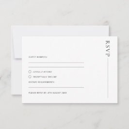 Tarjeta de respuesta RSVP minimalista simple