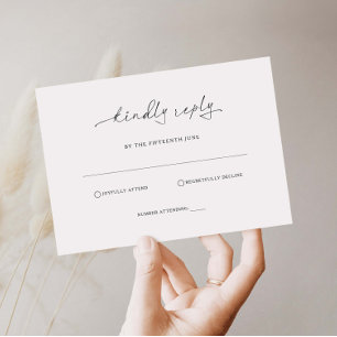 Tarjeta de respuesta RSVP minimalista simple