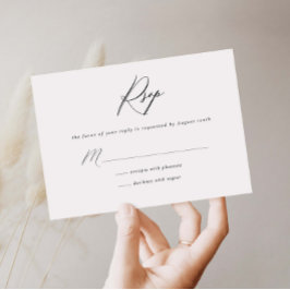 Tarjeta de respuesta RSVP minimalista simple