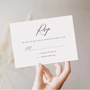 Tarjeta de respuesta RSVP minimalista simple