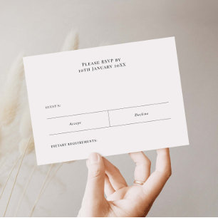 Tarjeta de respuesta RSVP minimalista simple
