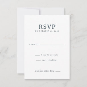 Tarjeta de respuesta RSVP negra elegante