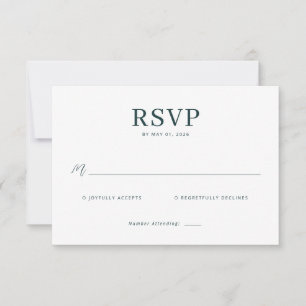 Tarjeta de respuesta RSVP negra elegante