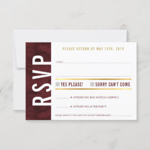 TARJETA DE RESPUESTA RSVP negrita bloque moderno r