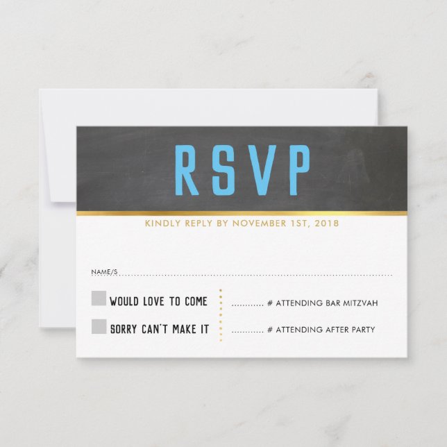 TARJETA DE RESPUESTA RSVP negrita inteligente colo (Anverso)