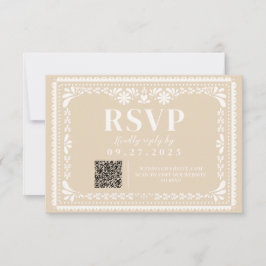 Tarjeta de respuesta RSVP neutral mexicana de Pape