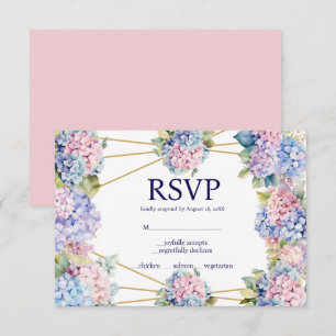 Tarjeta de respuesta RSVP Opciones de menú de Hort