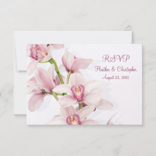 Tarjeta de respuesta RSVP para boda con orquídea C