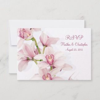 Tarjeta de respuesta RSVP para boda con orquídea C