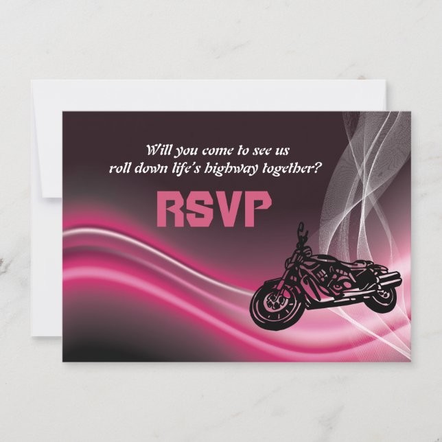 Tarjeta de respuesta RSVP para boda de ciclismo de (Anverso)