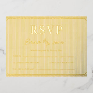 Tarjeta de respuesta RSVP para boda elegante – Dis