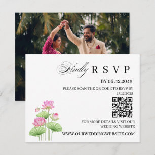 Tarjeta de respuesta RSVP para boda india de Lotus