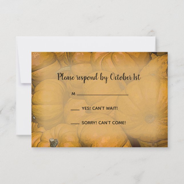 Tarjeta de respuesta RSVP para bodas de boquilla d (Anverso)