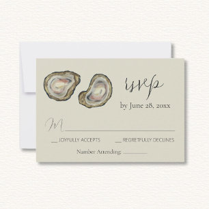 Tarjeta de respuesta RSVP para bodas de ostión