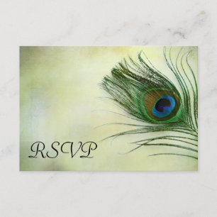 Tarjeta de respuesta RSVP para bodas de plumas de 