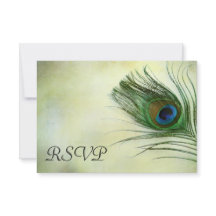 Tarjeta de respuesta RSVP para bodas de plumas de 