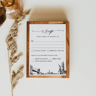 Tarjeta de respuesta RSVP para bodas en el horizon