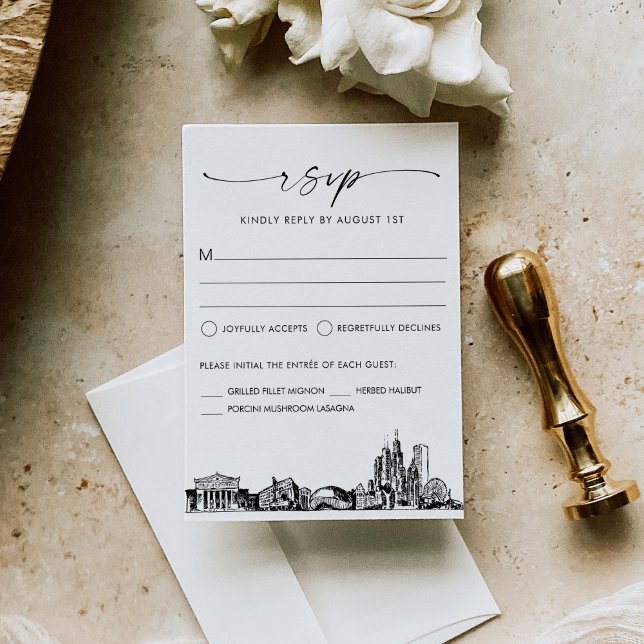 Tarjeta de respuesta RSVP para bodas en línea aére (Subido por el creador)