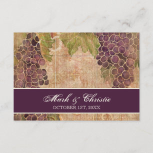 Tarjeta de respuesta RSVP para bodas vitícolas de 