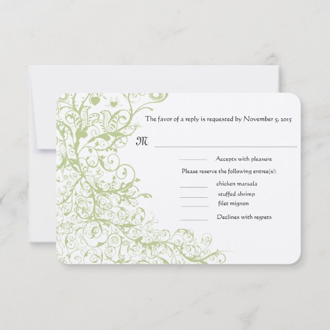 Tarjeta de respuesta RSVP para bodas y natación #2 (Reverso)