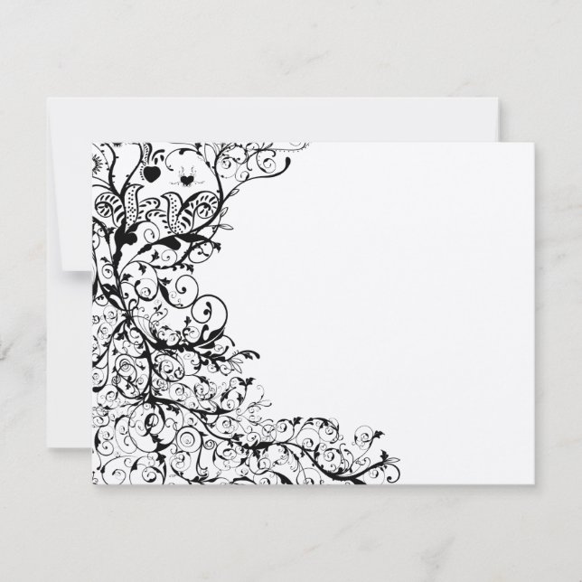 Tarjeta de respuesta RSVP para bodas y nataciones  (Anverso)