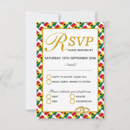 Tarjeta de respuesta RSVP para celebración de Boda