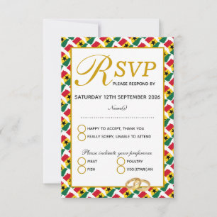 Tarjeta de respuesta RSVP para celebración de Boda