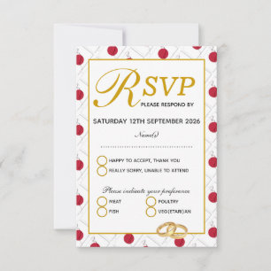 Tarjeta de respuesta RSVP para celebración del Bod