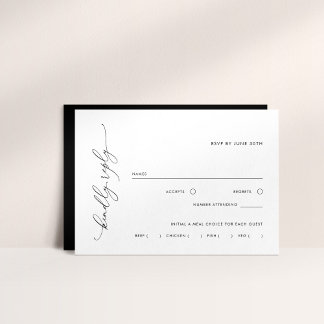Tarjeta de respuesta RSVP para elección de comida 