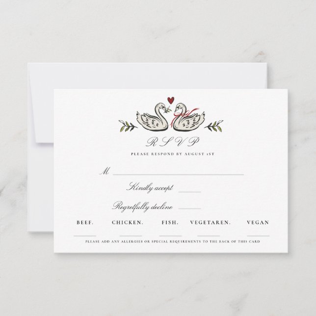 Tarjeta de respuesta RSVP para elegante pareja de  (Anverso)