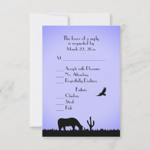 Tarjeta de respuesta RSVP para evento occidental c