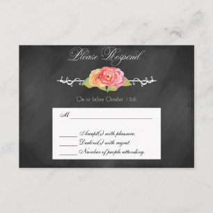 Tarjeta de respuesta RSVP para Flores Abstractas d