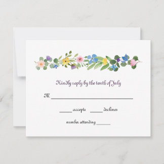Tarjeta de respuesta RSVP para Flores silvestres d