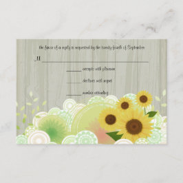 Tarjeta de respuesta RSVP para girasoles de moda