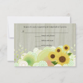 Tarjeta de respuesta RSVP para girasoles de moda
