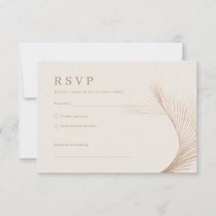 Tarjeta de respuesta RSVP para hojas de palma simp