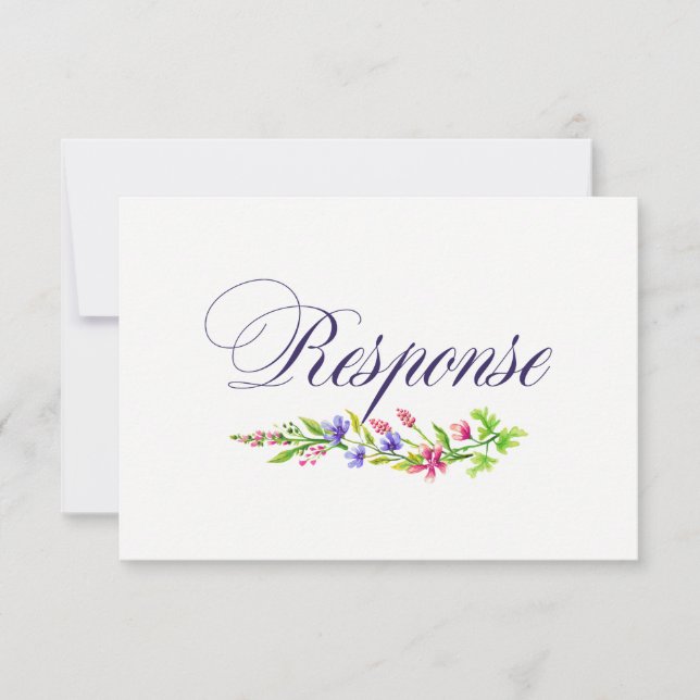 Tarjeta de respuesta/RSVP para invitación de boda  (Anverso)
