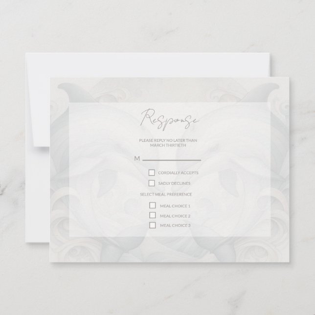 Tarjeta de respuesta RSVP para la boda de delfines (Reverso)