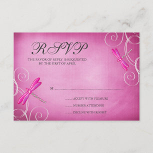 Tarjeta de respuesta RSVP para la boda de la mosca