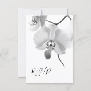 Tarjeta de respuesta RSVP para la boda de orquídea