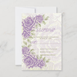 Tarjeta de respuesta RSVP para la boda de rosas mo