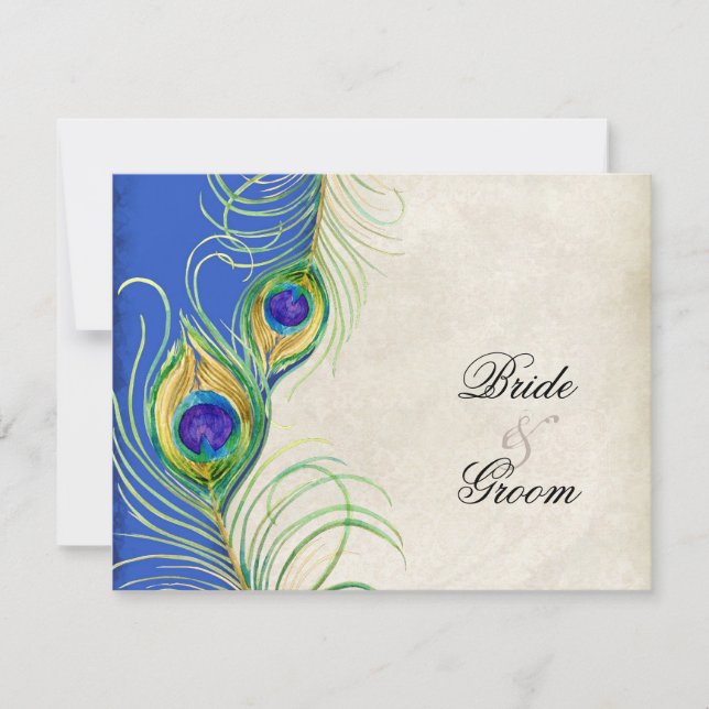 Tarjeta de respuesta RSVP para las plumas de pavo  (Anverso)