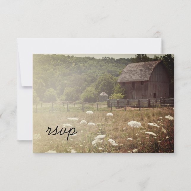 Tarjeta de respuesta RSVP para matrimonio en el pa (Anverso)