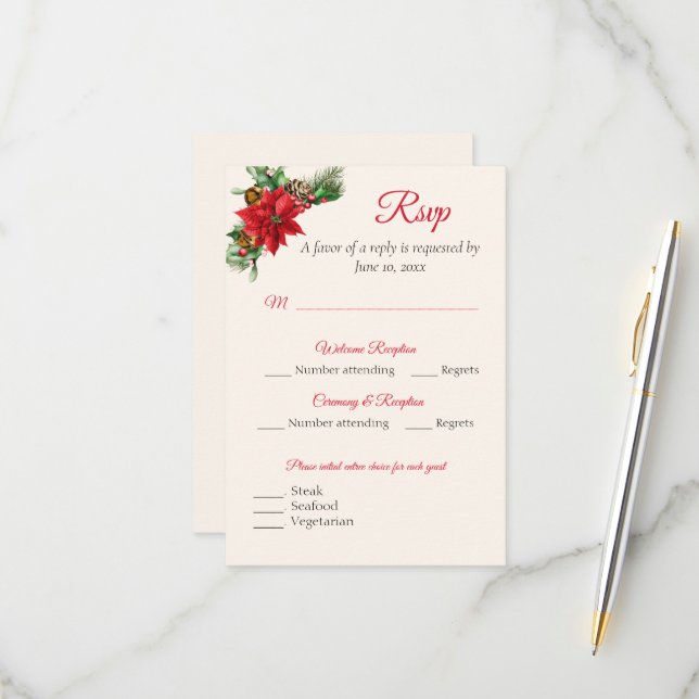 Tarjeta de respuesta RSVP para navidades (Anverso/Reverso In Situ)