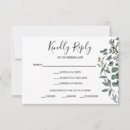 Tarjeta de respuesta RSVP para Pino y Eucalyptus