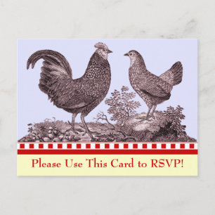 Tarjeta de respuesta RSVP para pollo de personaliz