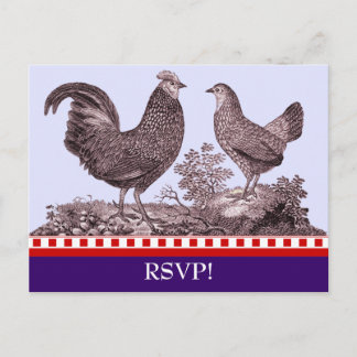 Tarjeta de respuesta RSVP para pollo de personaliz