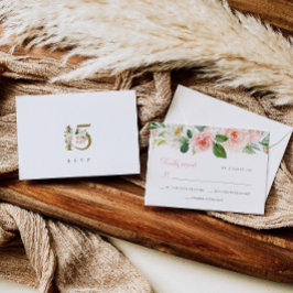 Tarjeta de respuesta RSVP para Quinceañera Floral